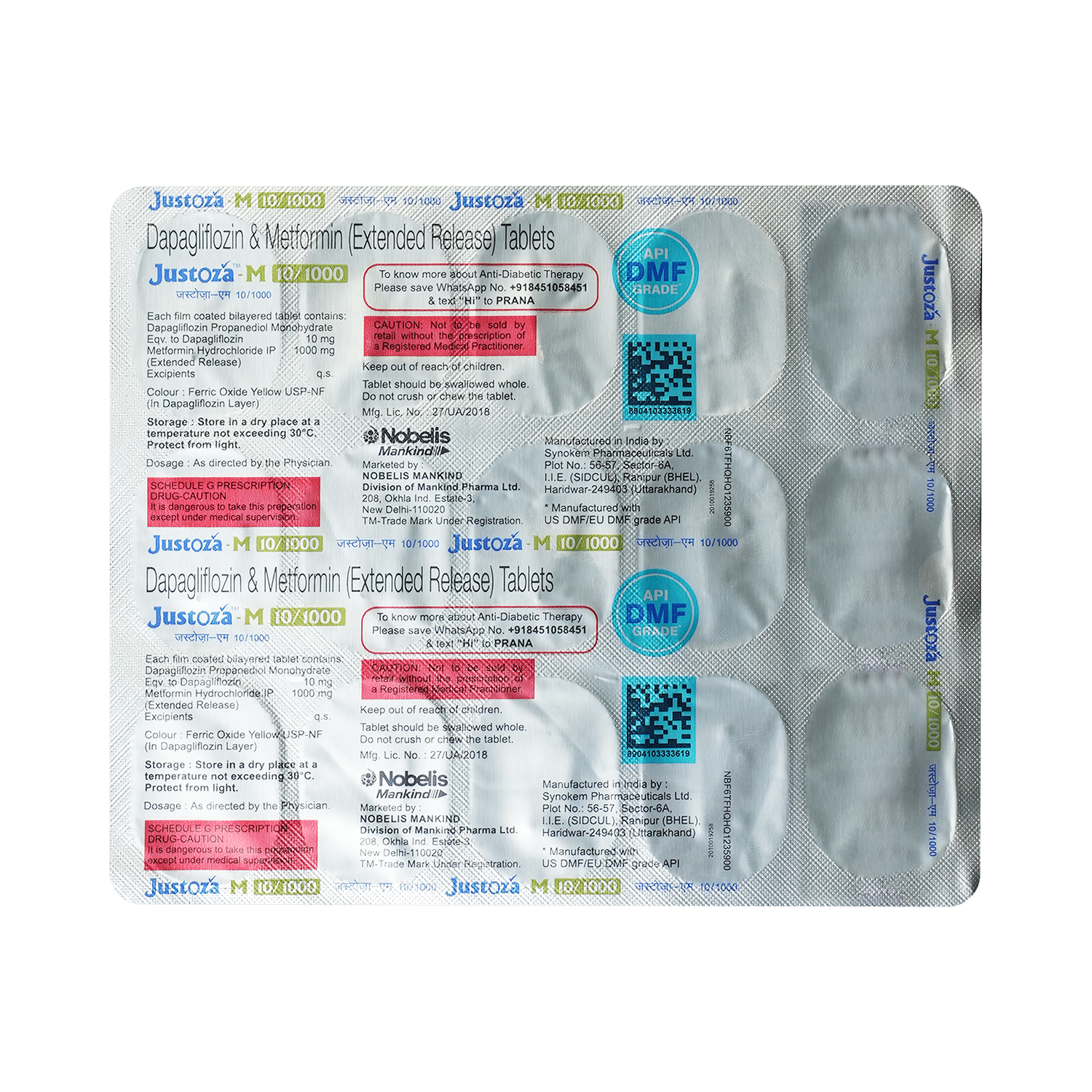 Justoza M 10mg/1000mg Tablet ER - Image 5