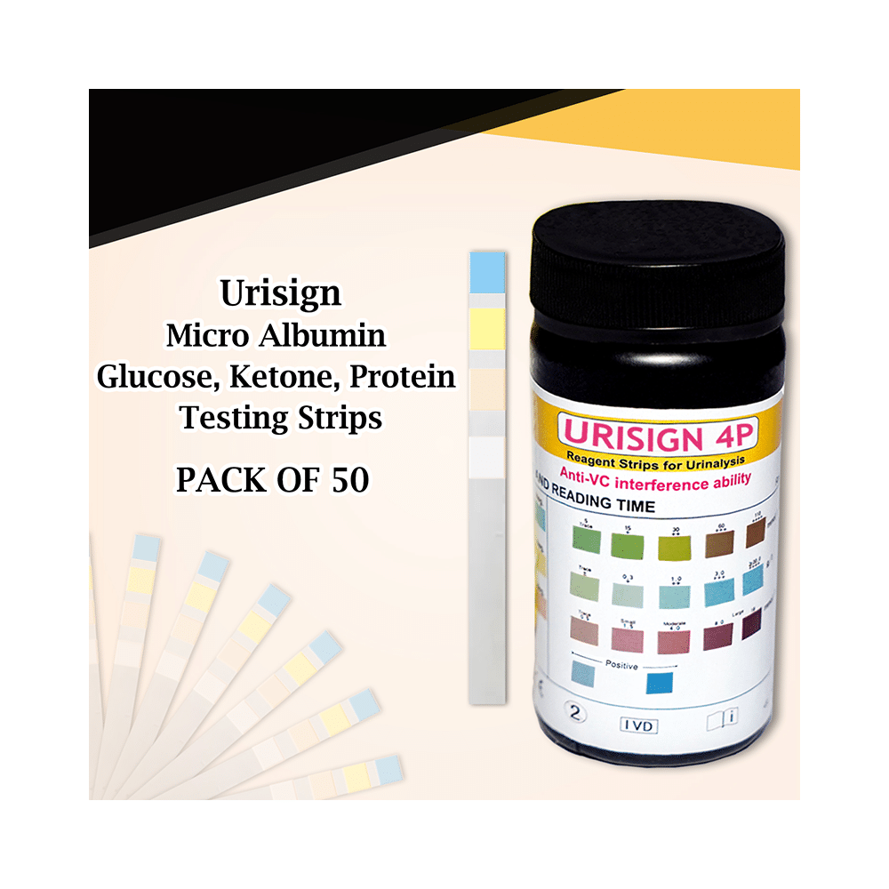Recombigen Urisign 4 Parameter Reagent Test Strips for Glucose, Protein, Ketone, Micro Albumin Analysis - Image 5