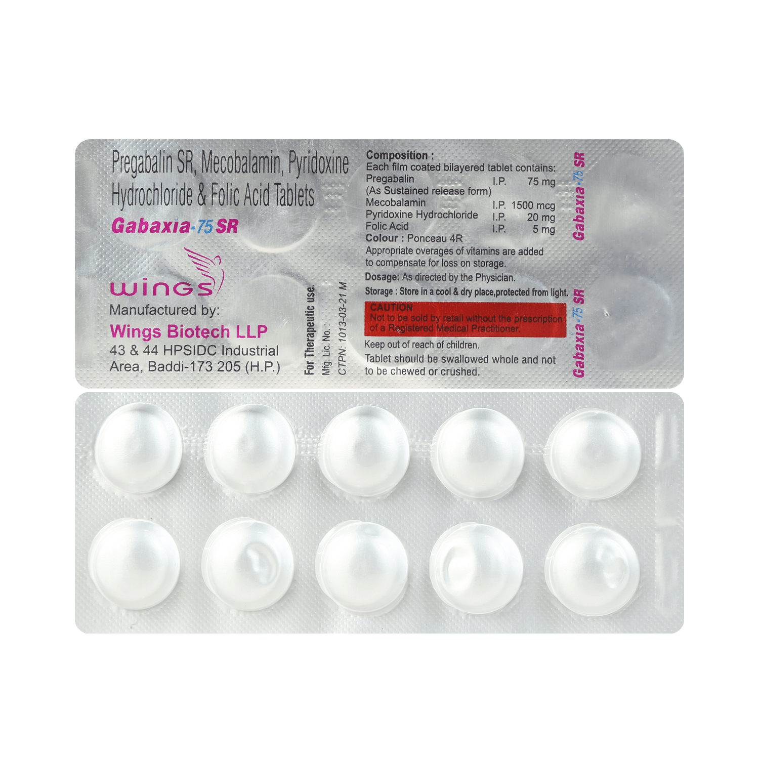 Gabaxia 75 SR Tablet