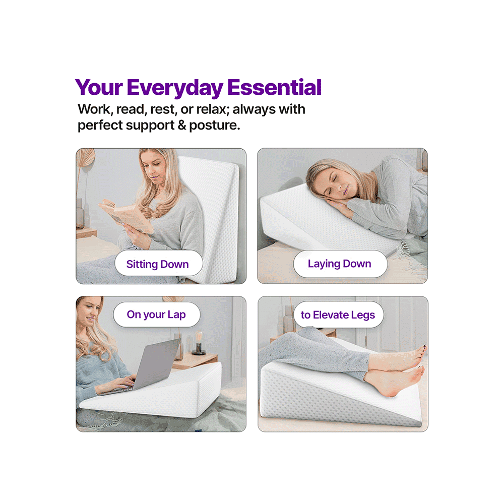 Frido Complete Back Support Wedge Cushion with Memory Foam White - Image 5