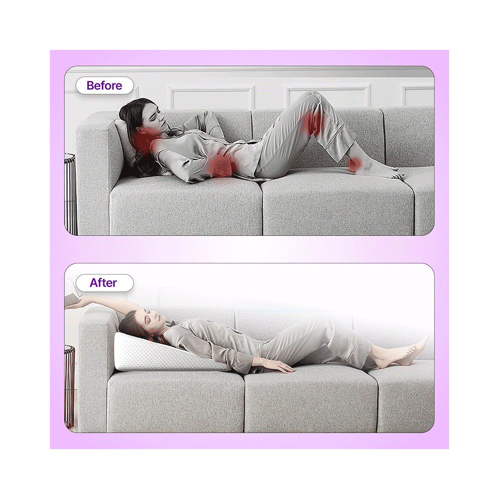 Frido Complete Back Support Wedge Cushion with Memory Foam White - Image 4