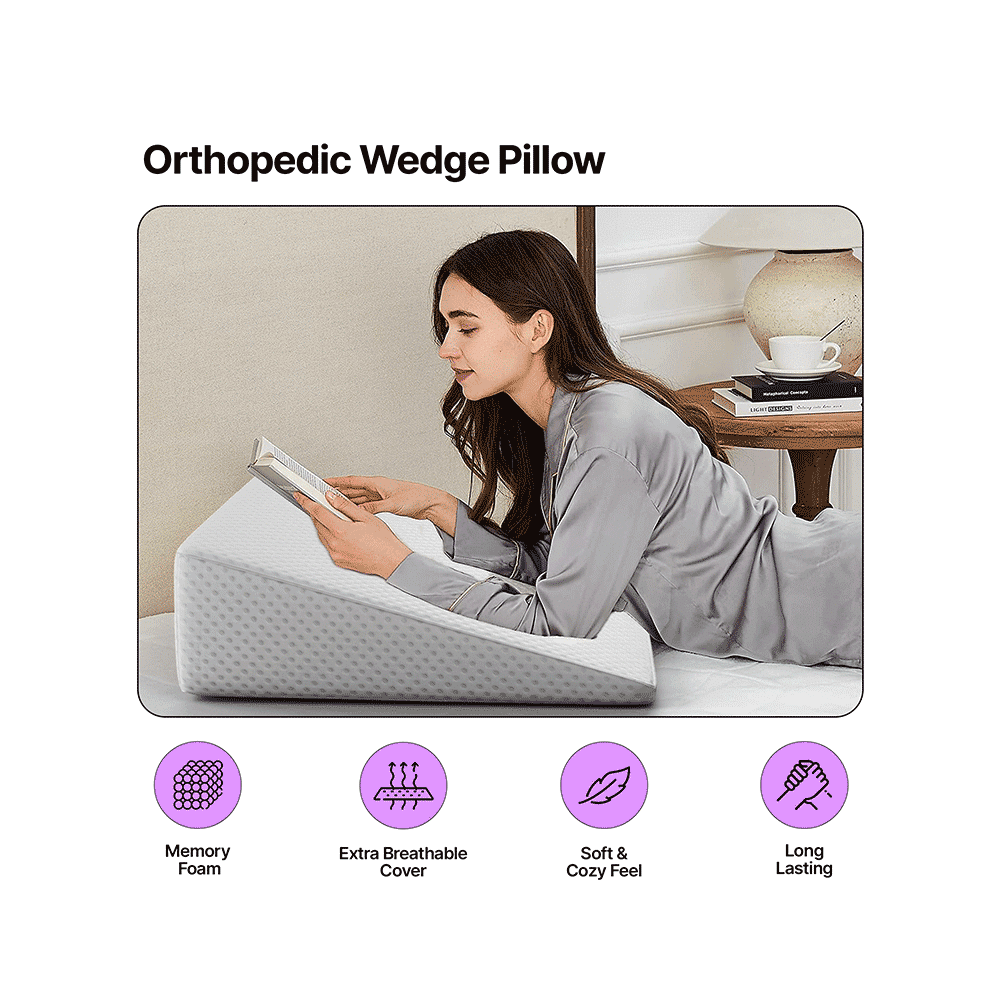 Frido Complete Back Support Wedge Cushion with Memory Foam White - Image 8
