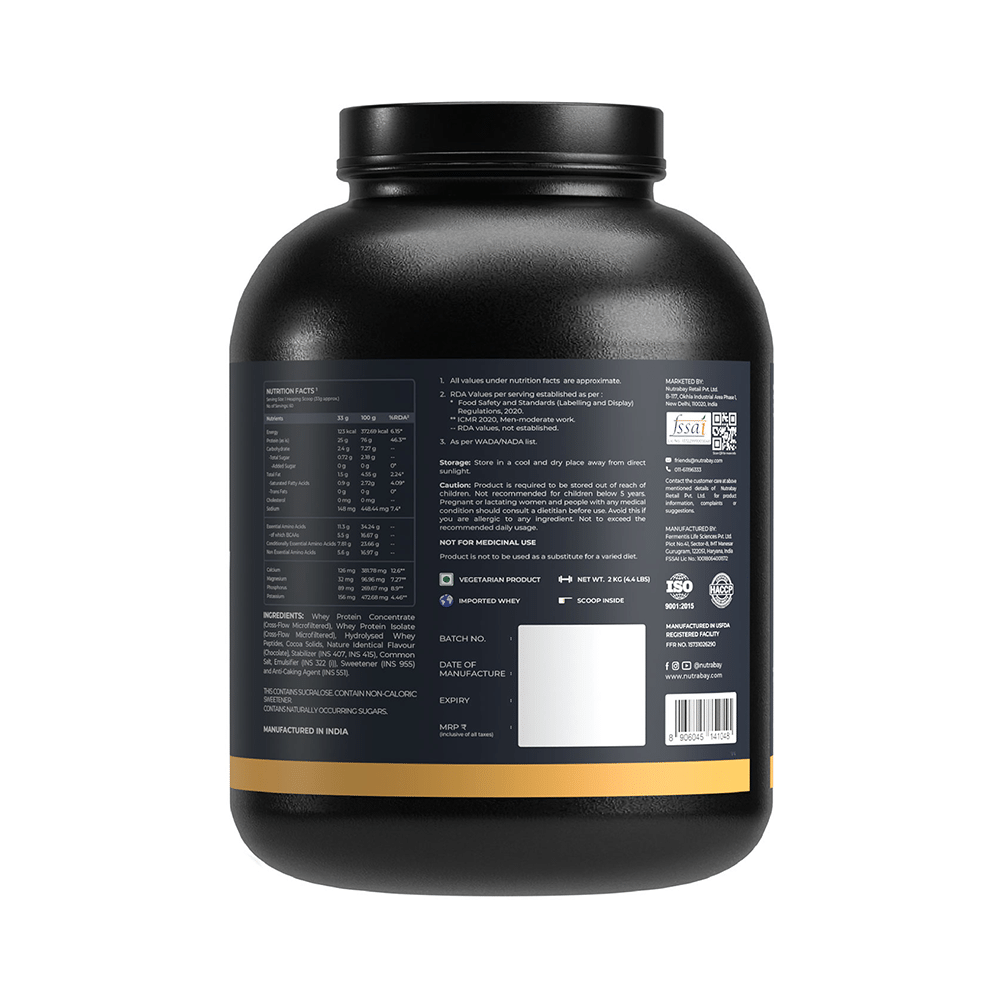 Nutrabay Gold Tri-Blend Whey Protein for Muscle Recovery & Immunity | No Added Sugar | Flavour Rich Chocolate Creme - Image 3
