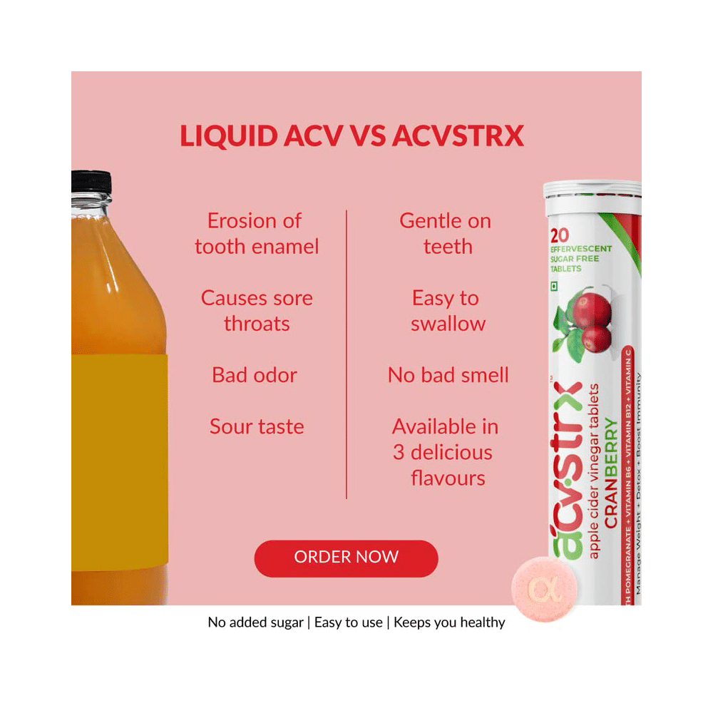 Anisue Healthcare Apple Cider Vinegar Effervescent Tablet (20 Each) Cranberry - Image 7