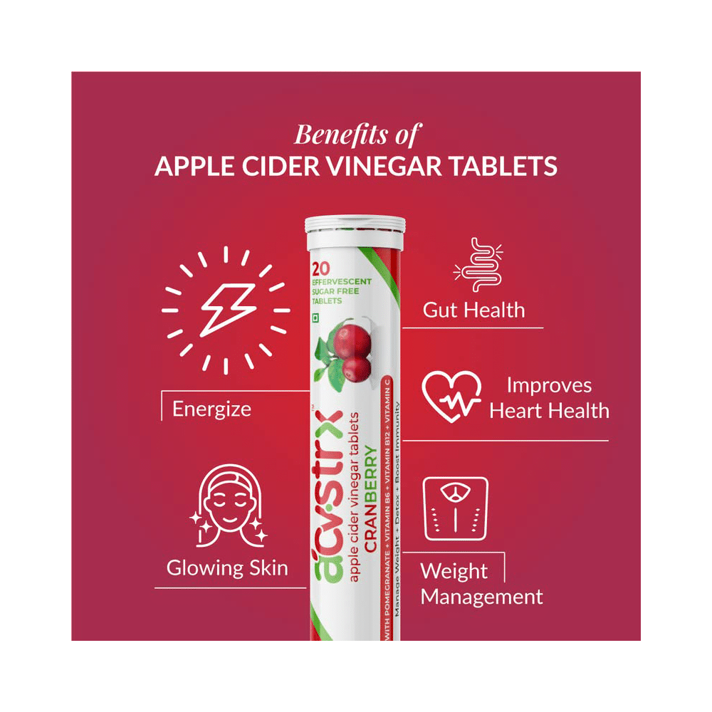 Anisue Healthcare Apple Cider Vinegar Effervescent Tablet (20 Each) Cranberry - Image 5