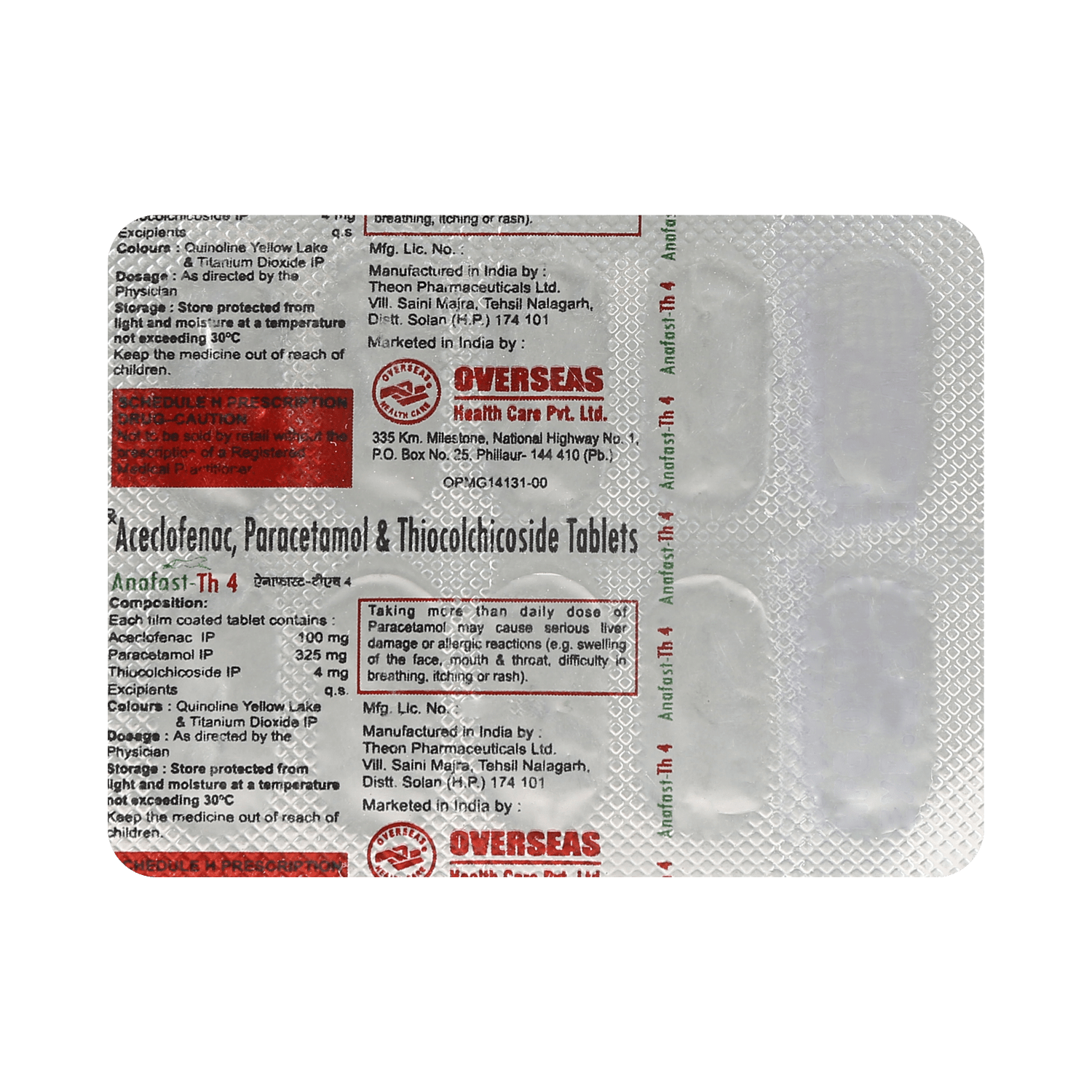 Anafast TH 4mg/100mg/325mg Tablet - Image 3