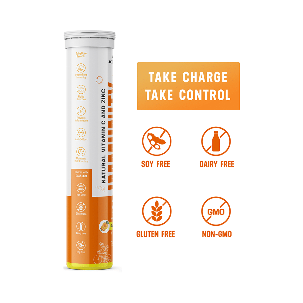 Azani Active Nutrition Natural Vitamin C and Zinc Immunity+ Effervescent Tablet (20 Each) Orange - Image 4