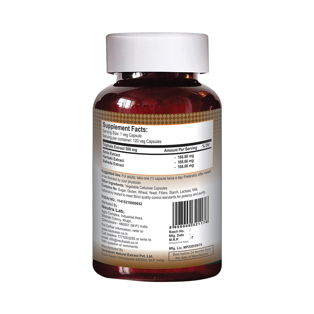NeutraLeaf Triphala Extract 500mg Capsule - Image 2