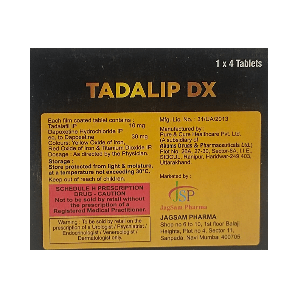 Tadalip DX 10mg/30mg Tablet - Image 2