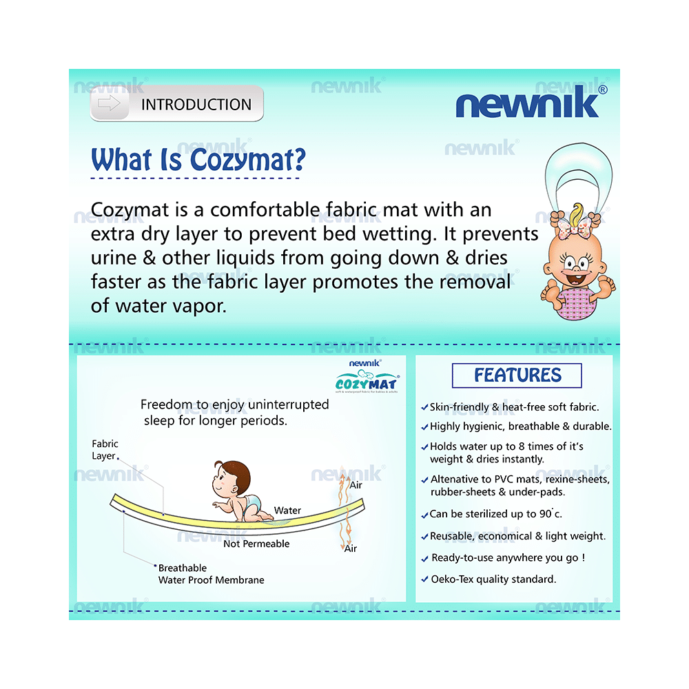 Newnik Cozymat, Dry Sheet (Size: 70cm X 100cm) Medium Sea Green - Image 2