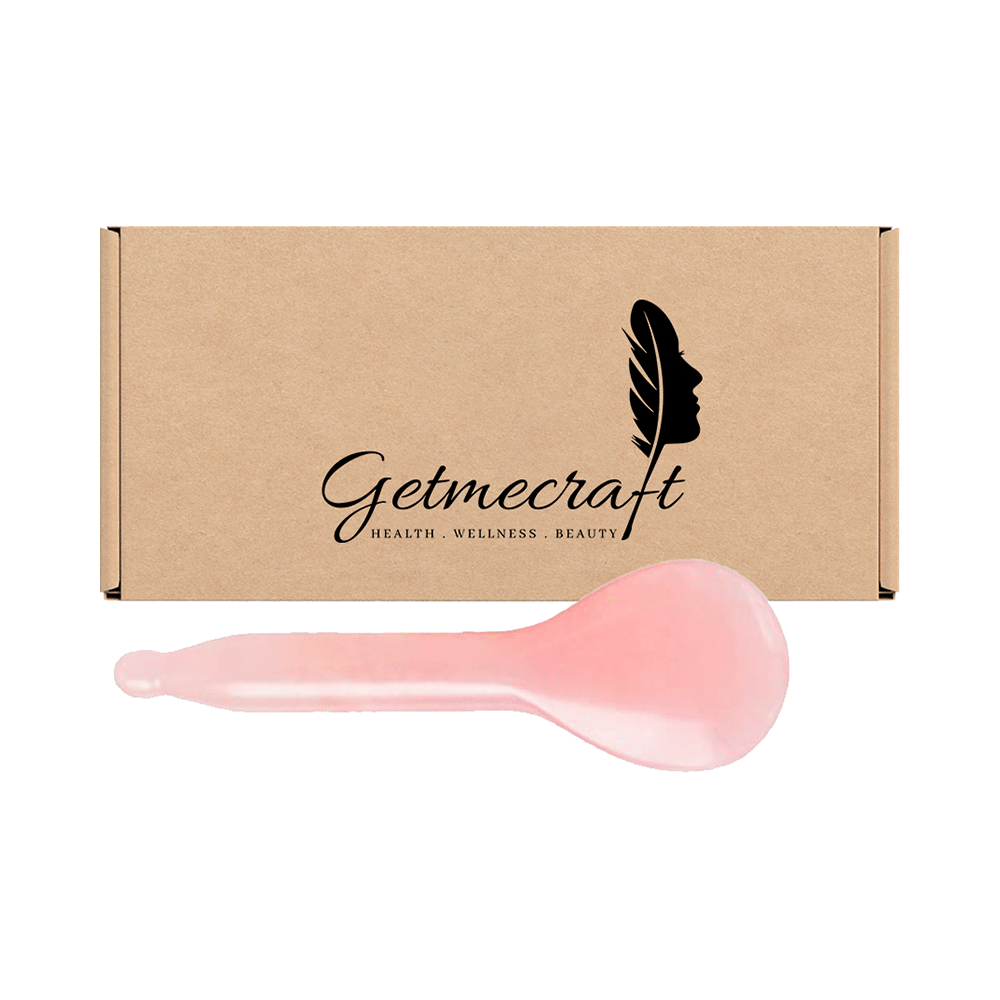 Get Me Craft Spoon Shape Rose Quartz Gua Sha Facial Tool - Image 1