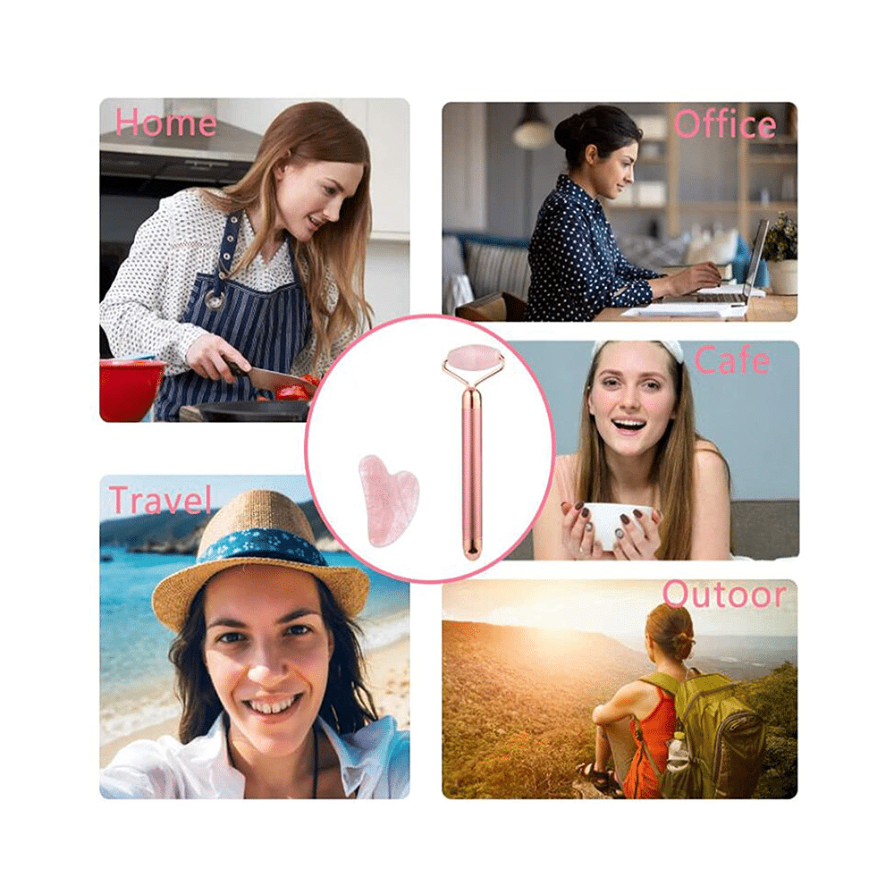 Get Me Craft Spoon Shape Rose Quartz Gua Sha Facial Tool - Image 4