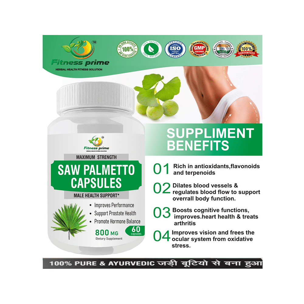 Fitness Prime Maximum Strength Saw Palmetto Male Health Support 800mg Capsule - Image 5