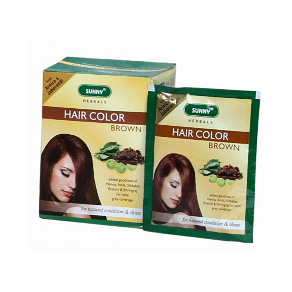 Sunny Herbals Hair Color 12 Sachets Light Brown - Image 2