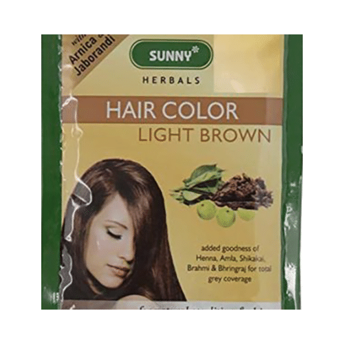 Sunny Herbals Hair Color 12 Sachets Light Brown - Image 1