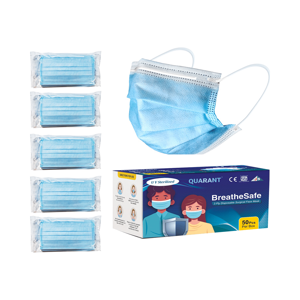 Quarant UV Sterlized Breathe Safe 3 Ply Surgical Face Mask