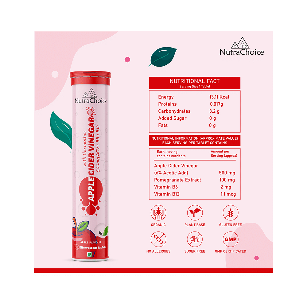 NutraChoice Apple Cider Vinegar Effervescent Tablet with the Mother (15 Each) - Image 3