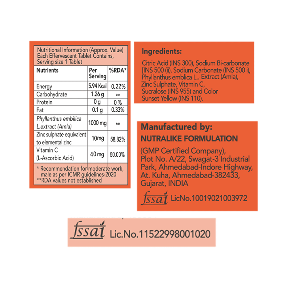 Combo Pack of Fixuphealth Natural Amla 1000mg Vit C & Zinc Effervescent Tablet Orange (20) & Fixuphealth Apple Cider Vinegar Effervescent Tablet with the Mother Apple (15) - Image 21