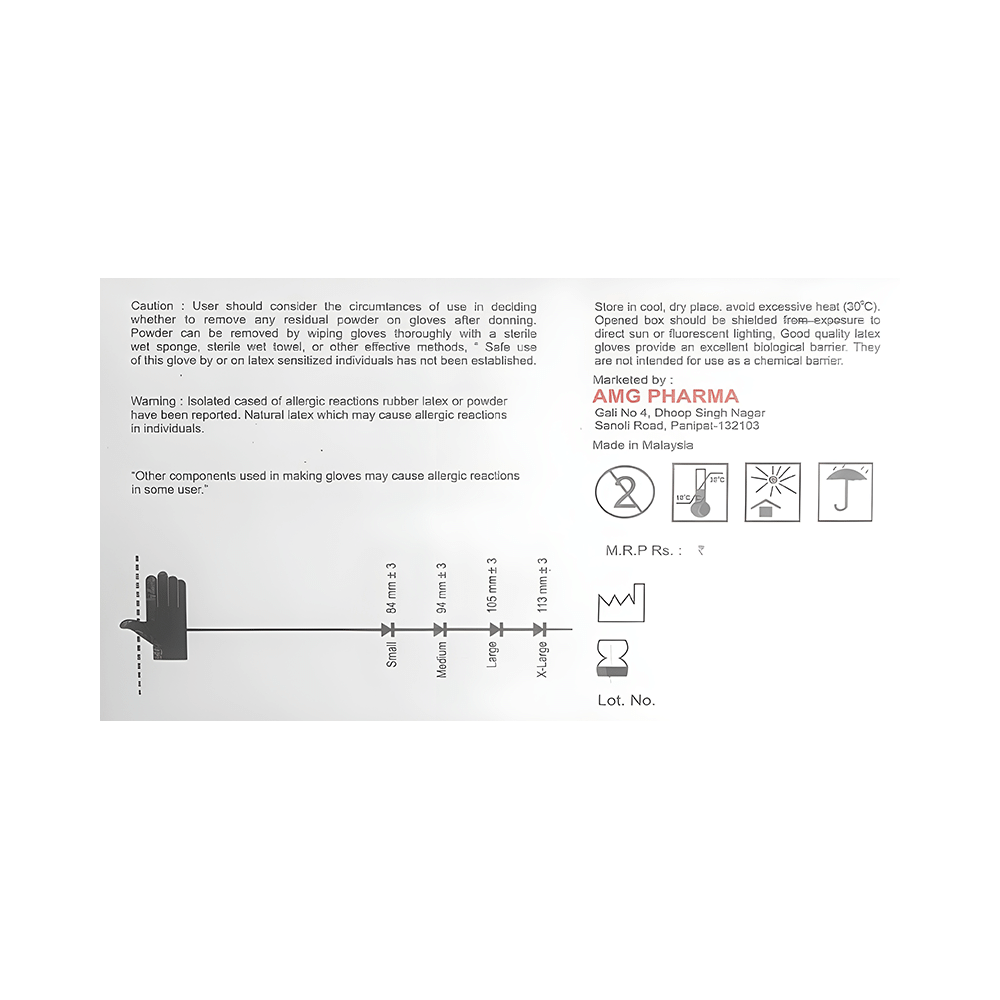 WellCare Powdered Latex Medical Examination Gloves (100 Each) - Image 2