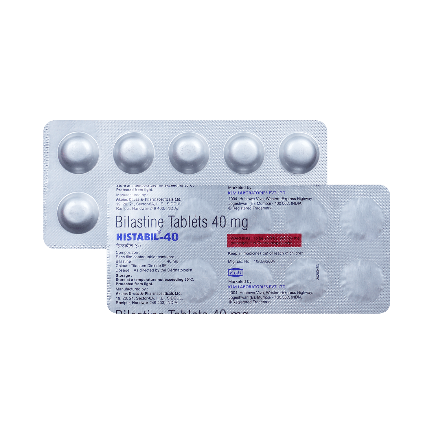 Histabil 40 Tablet - Image 1
