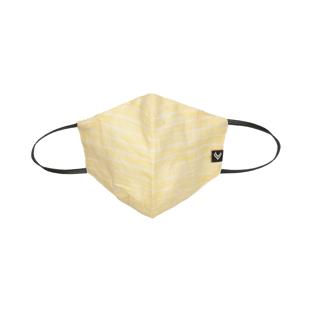 Linen Club 3 Layered Reusable Outdoor Protection Mask Yellow Y4 - Image 1
