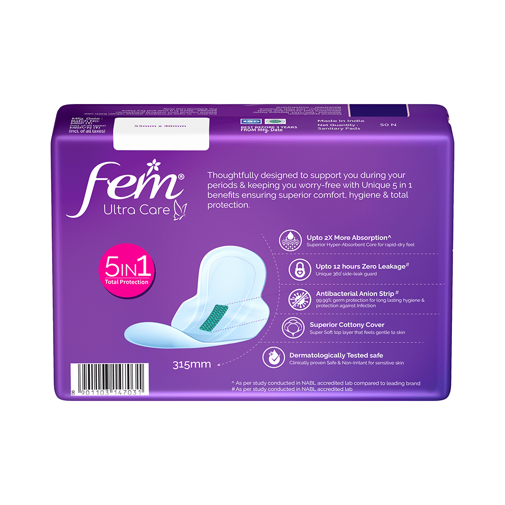 Fem Ultra Care Sanitary Pads XL+ - Image 2