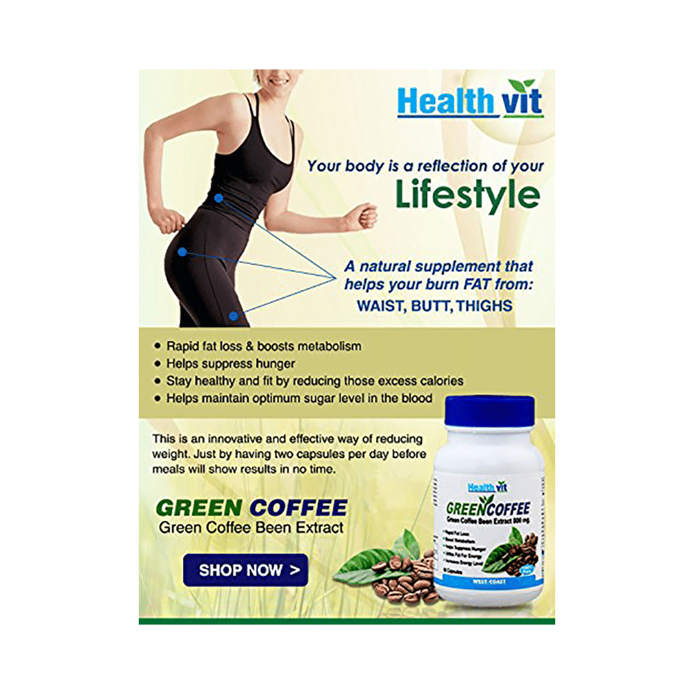HealthVit Green Coffee 800mg Capsule - Image 5