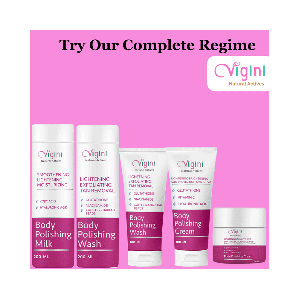 Vigini Natural Actives Lightening Brightening Sun Protection UVA &UVB Body Polishing Cream - Image 7