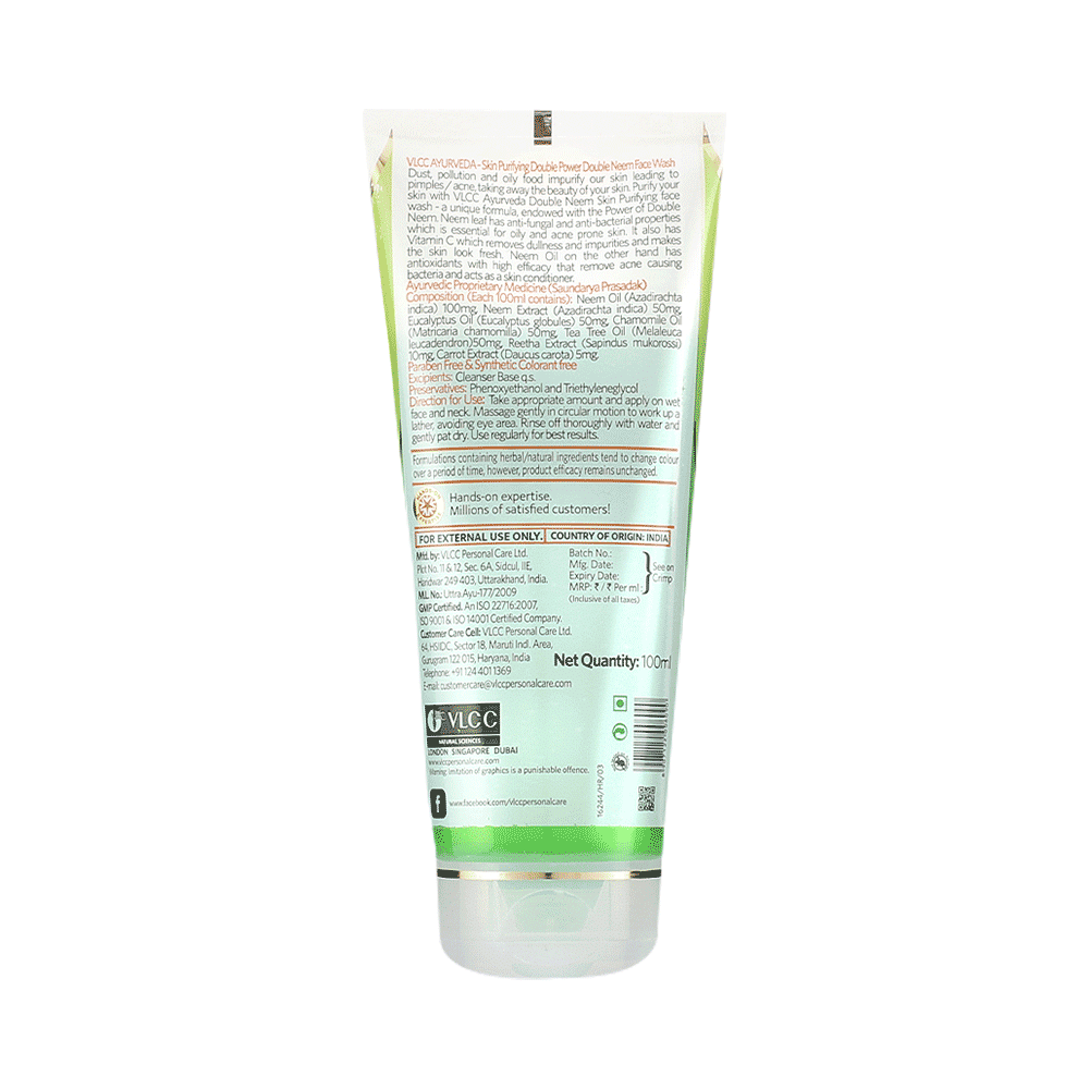 VLCC Skin Purifying Double Power Double Neem Face Wash (100ml Each) - Image 2