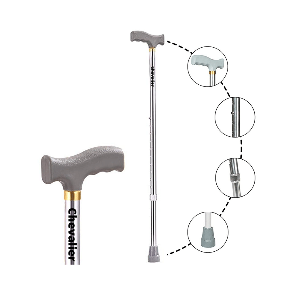 Chevalier Adjustable Walking Stick Aluminium Grey - Image 1