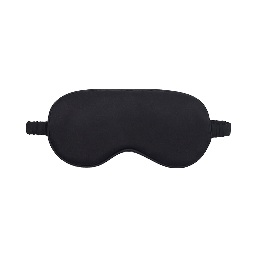 Jenna Sleeping Eye Mask for Insomnia, Meditation and Dark Circles Silk Plain Black - Image 1