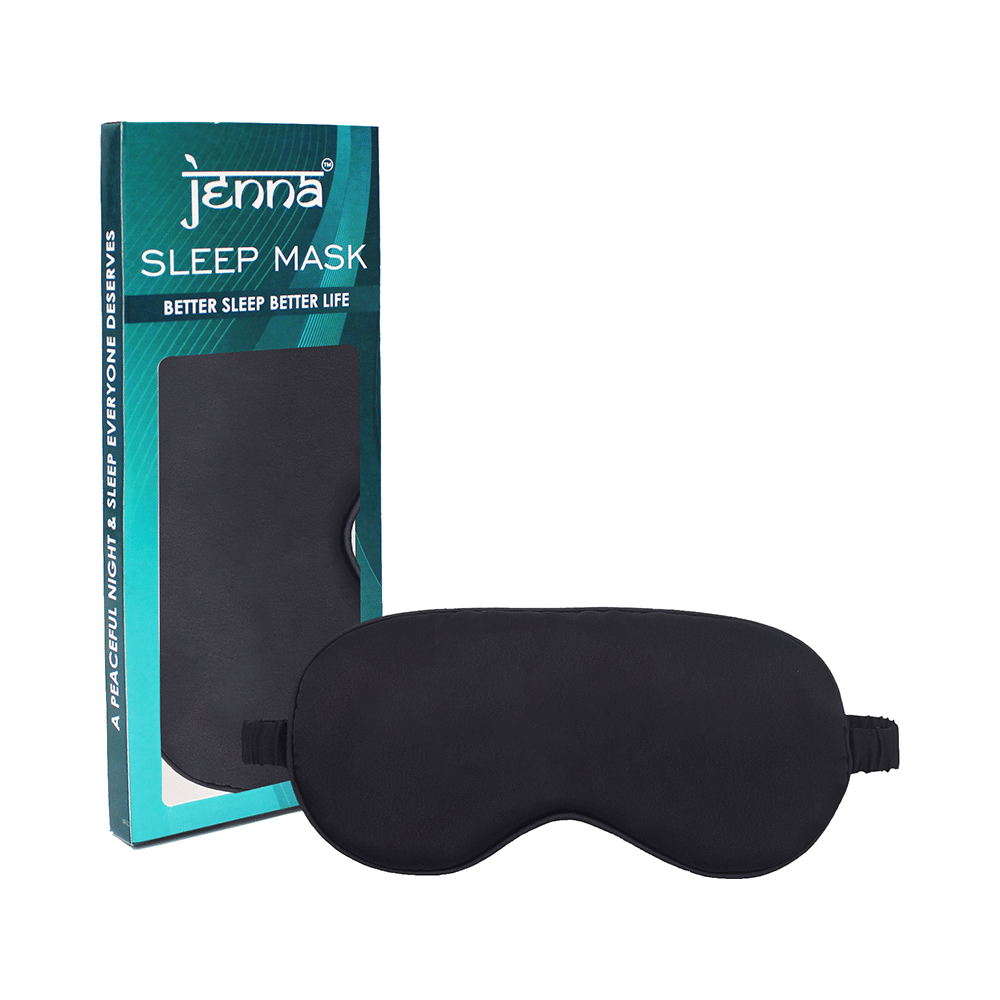 Jenna Sleeping Eye Mask for Insomnia, Meditation and Dark Circles Silk Plain Black - Image 3
