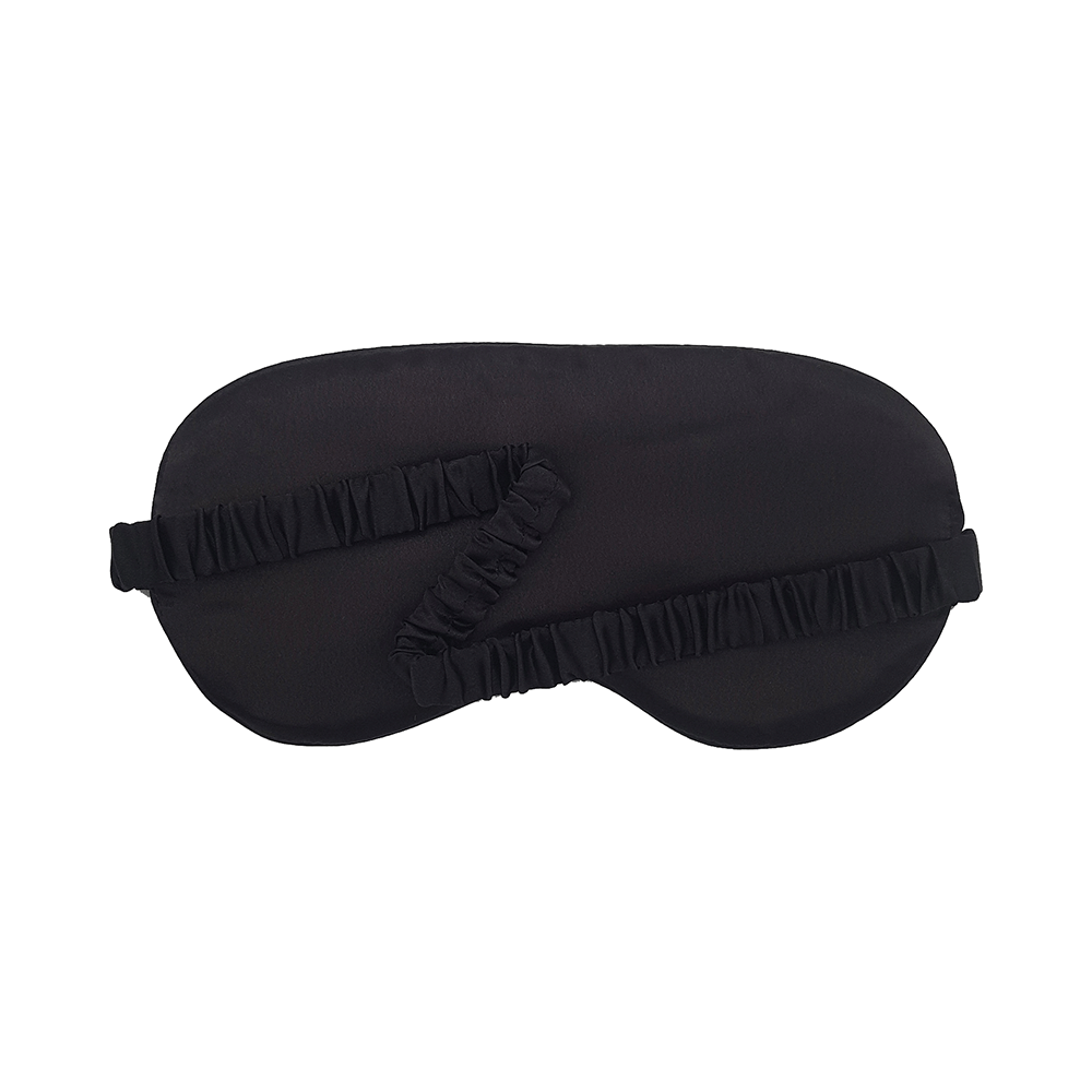 Jenna Sleeping Eye Mask for Insomnia, Meditation and Dark Circles Silk Plain Black - Image 2