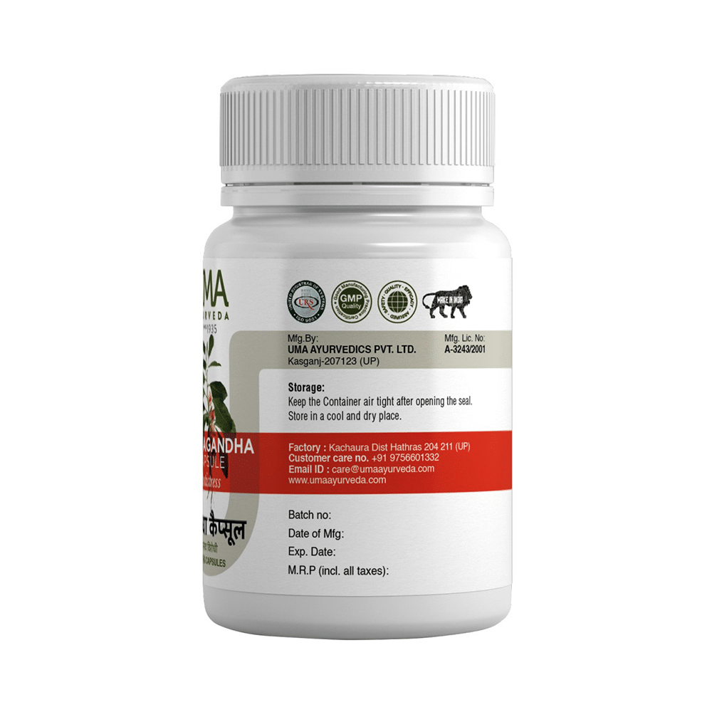 Uma Ayurveda Ashwagandha Veg Capsule - Image 3