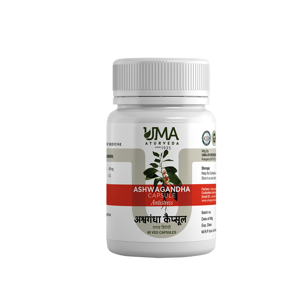 Uma Ayurveda Ashwagandha Veg Capsule - Image 1