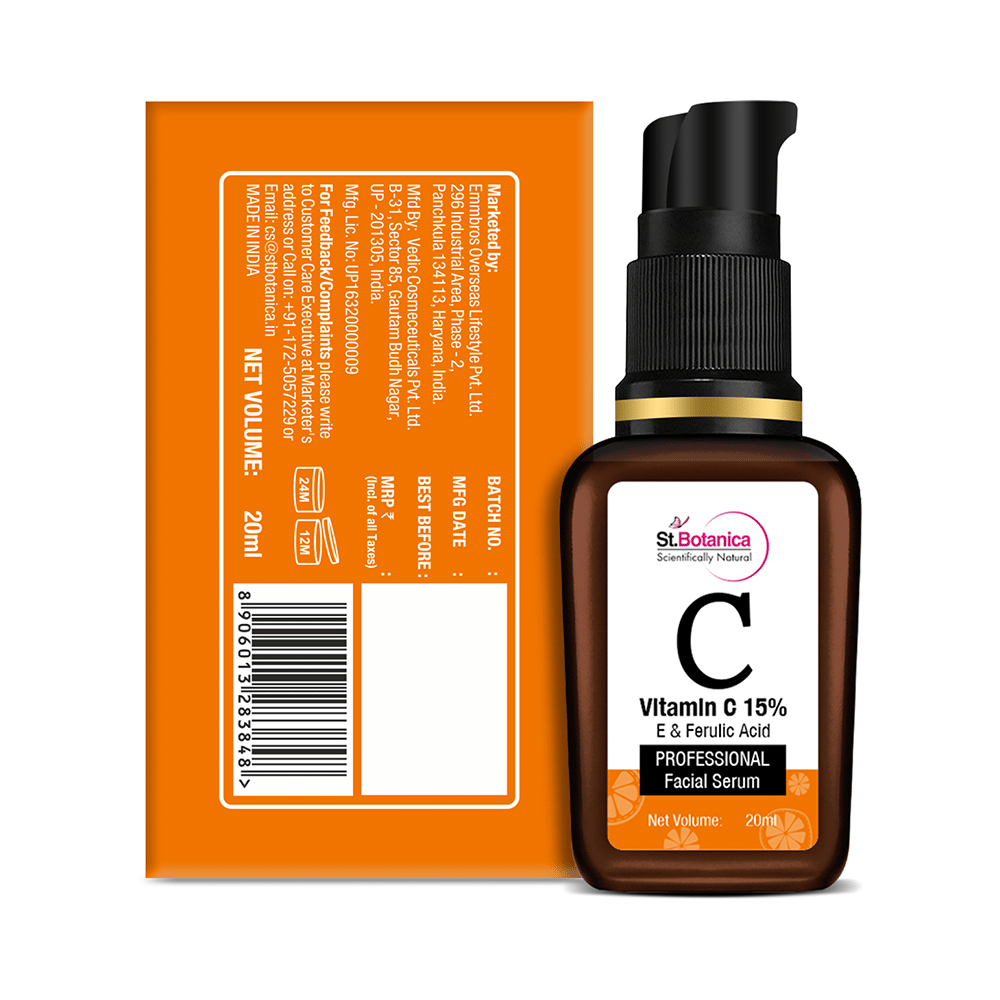 St.Botanica Vitamin C 15%, E & Ferulic Acid Professional Facial Serum - Image 5
