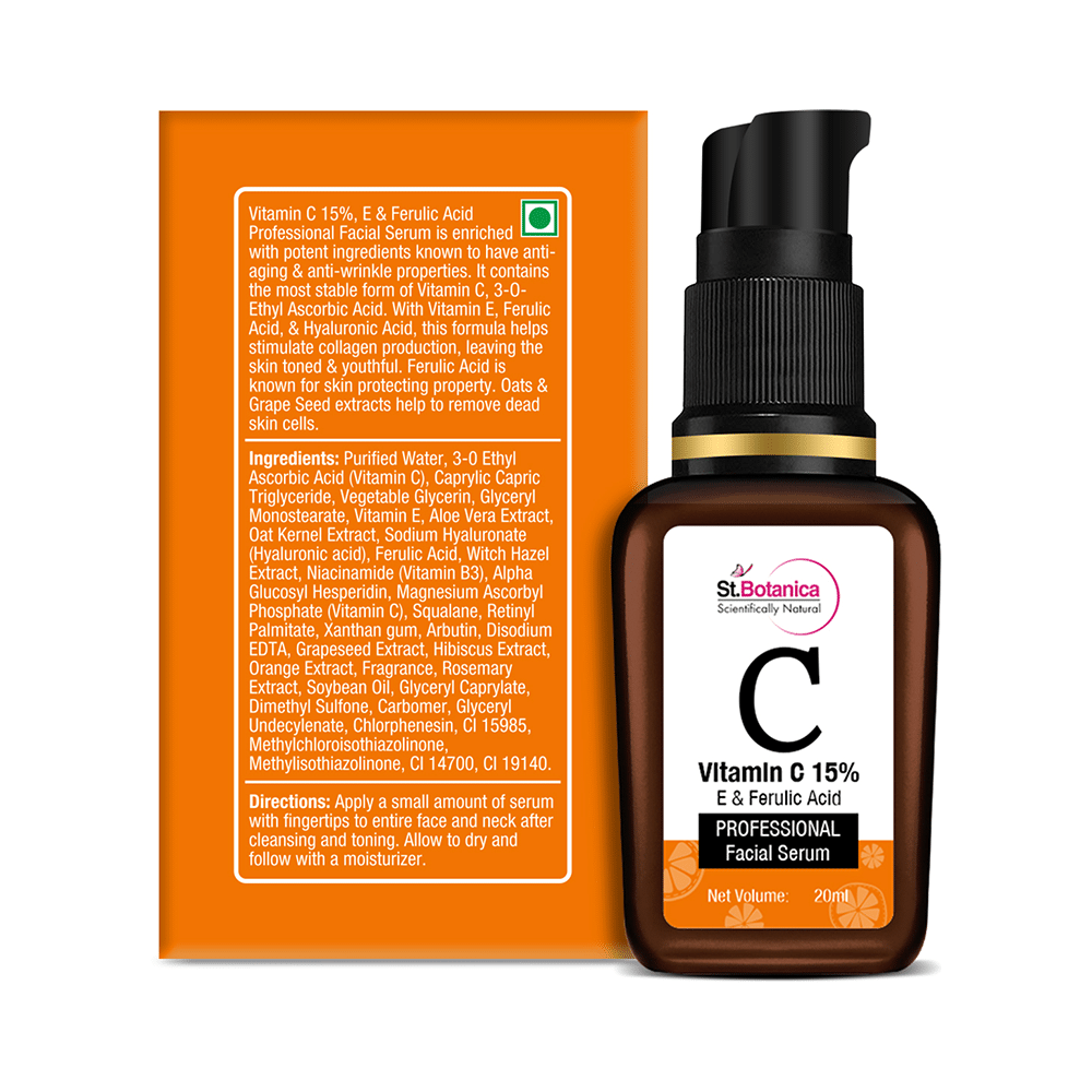 St.Botanica Vitamin C 15%, E & Ferulic Acid Professional Facial Serum - Image 3