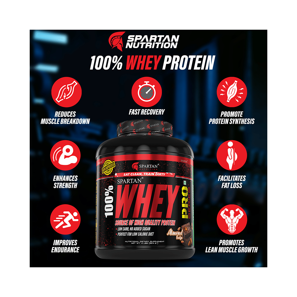 Spartan Nutrition 100% Whey Protein Pro Powder Almond Fudge - Image 5