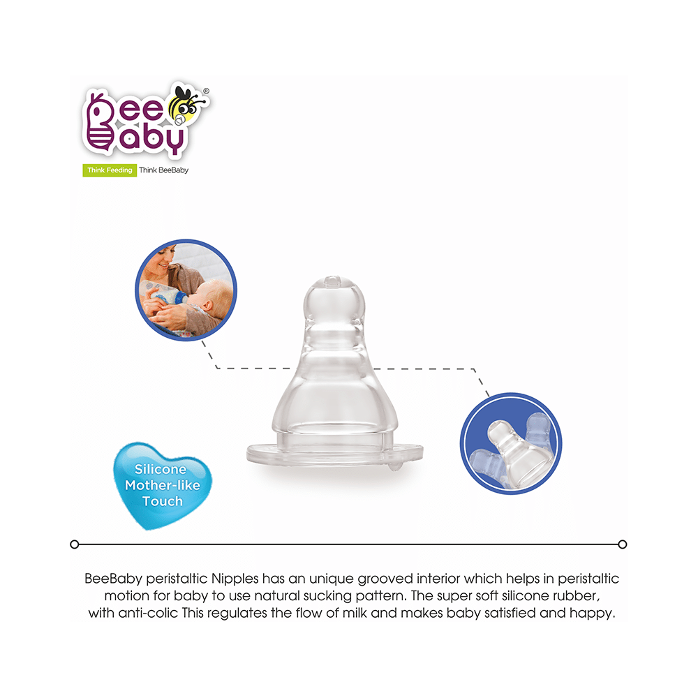 BeeBaby Basic Slim Neck Baby Feeding Bottle with Anti 8 Months+ Blue - Image 3