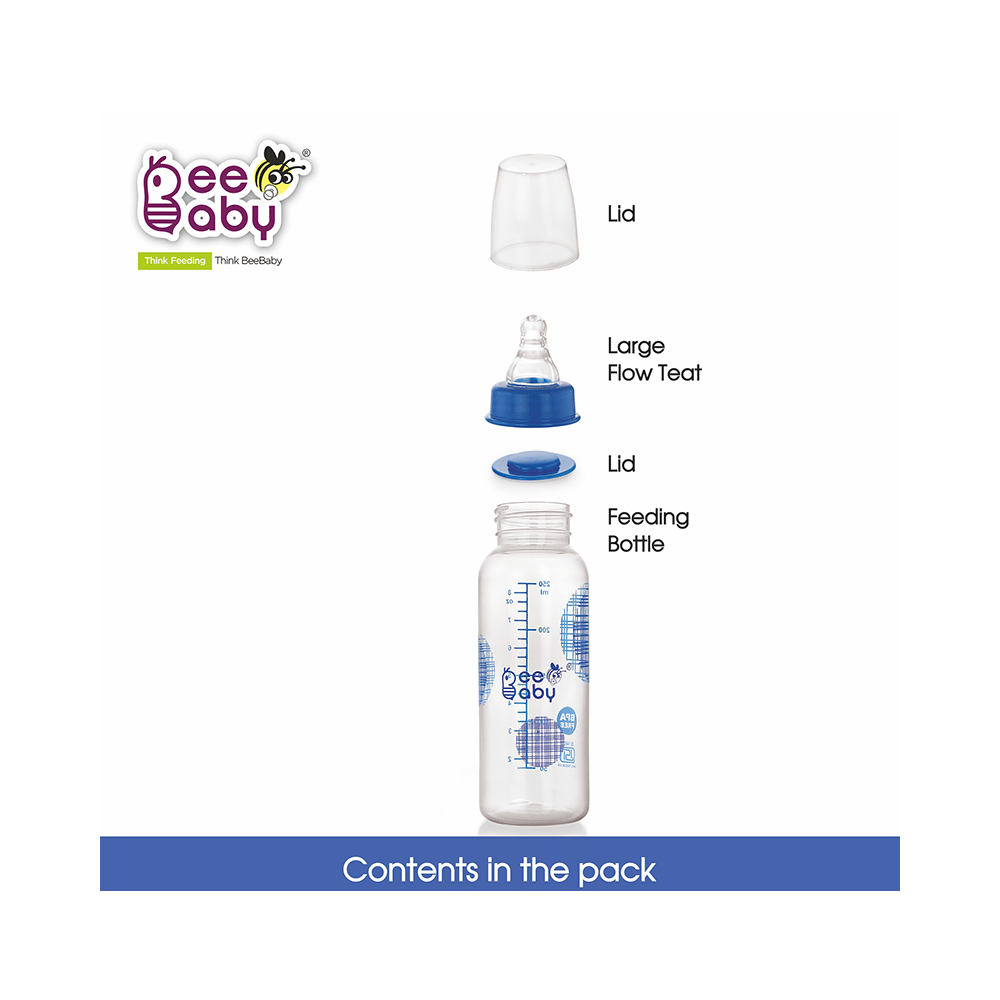 BeeBaby Basic Slim Neck Baby Feeding Bottle with Anti 8 Months+ Blue - Image 7
