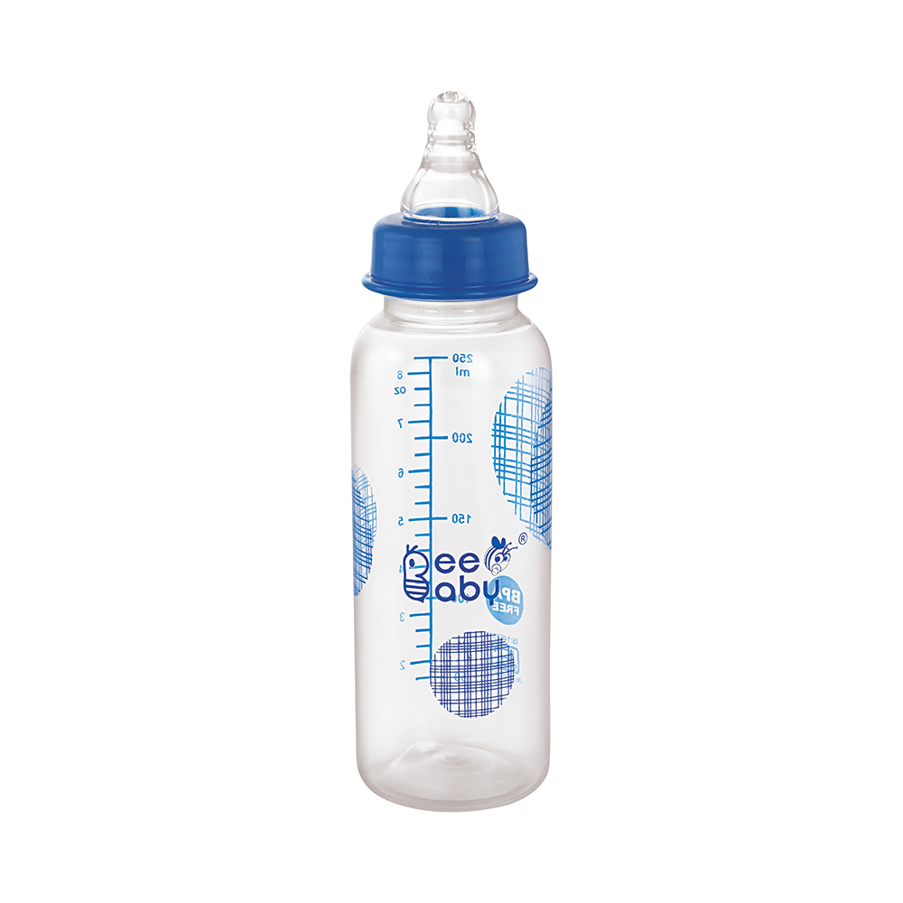 BeeBaby Basic Slim Neck Baby Feeding Bottle with Anti 8 Months+ Blue - Image 1