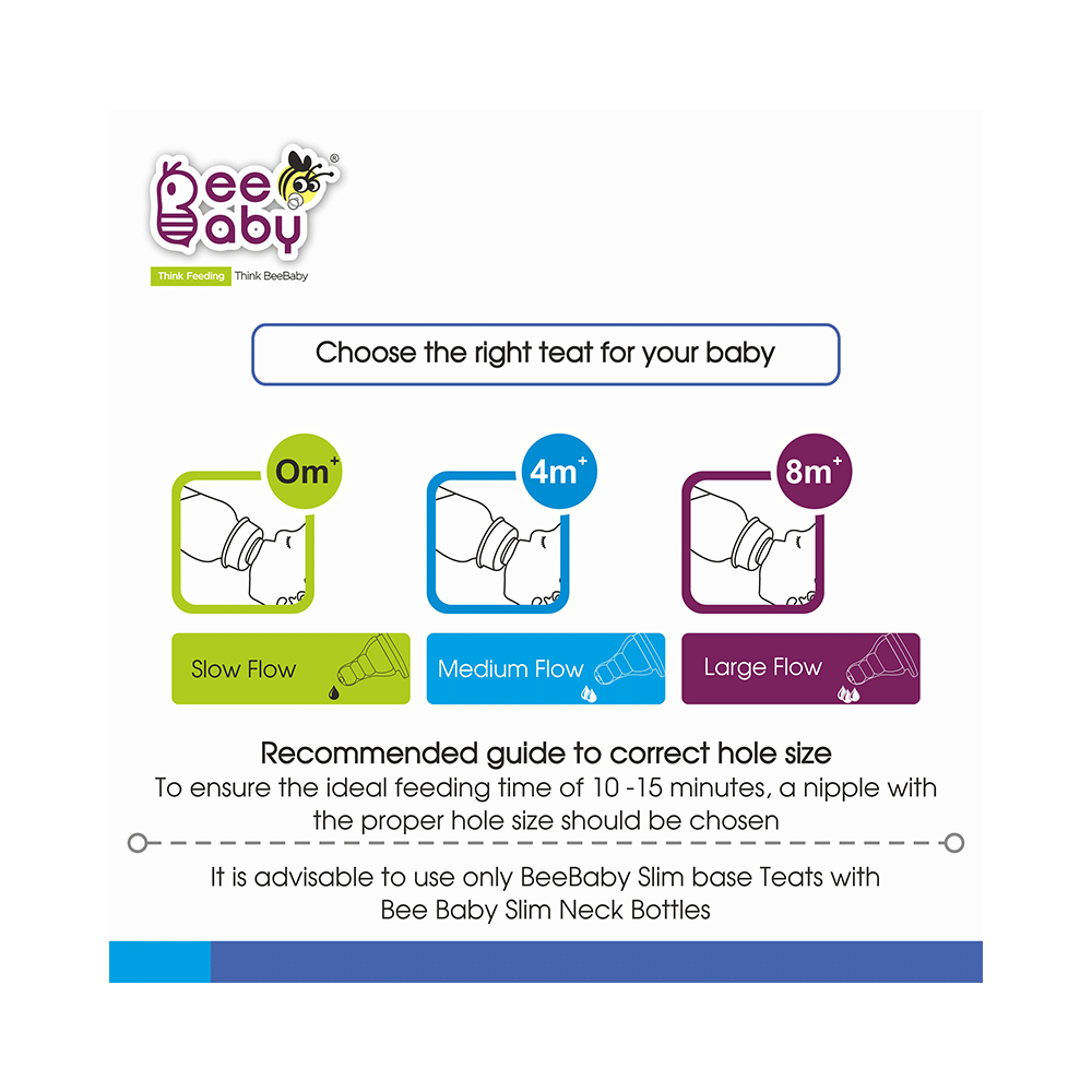 BeeBaby Basic Slim Neck Baby Feeding Bottle with Anti 8 Months+ Blue - Image 6