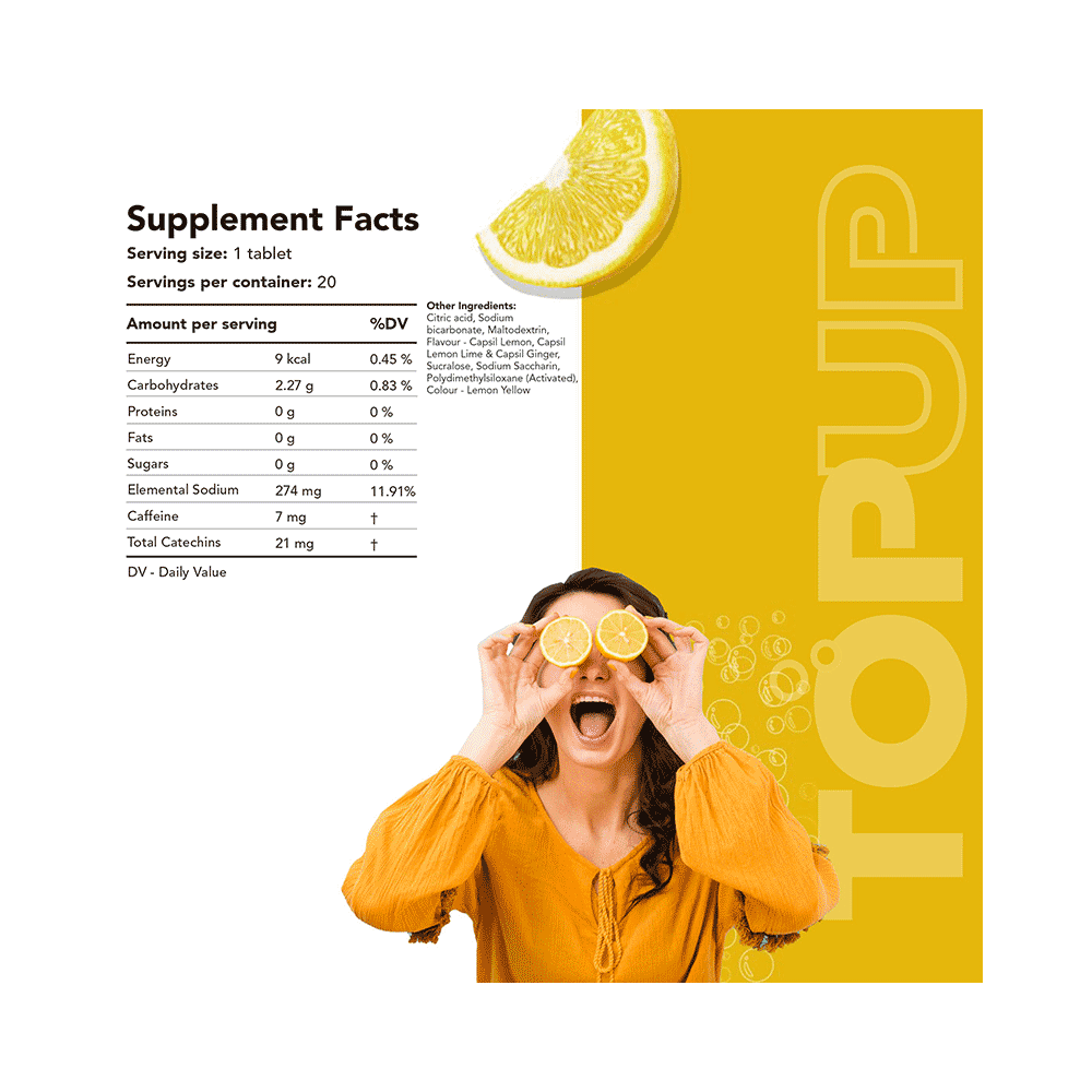 TopUp Delicious Matcha Green Tea Effervescent Tablet (20 Each) Ginger & Lemon - Image 6