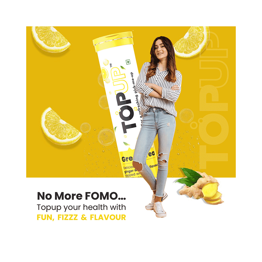 TopUp Delicious Matcha Green Tea Effervescent Tablet (20 Each) Ginger & Lemon - Image 4