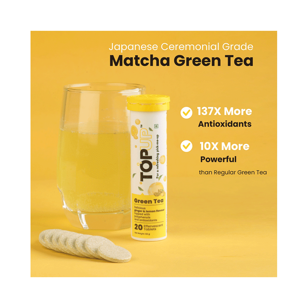 TopUp Delicious Matcha Green Tea Effervescent Tablet (20 Each) Ginger & Lemon - Image 9