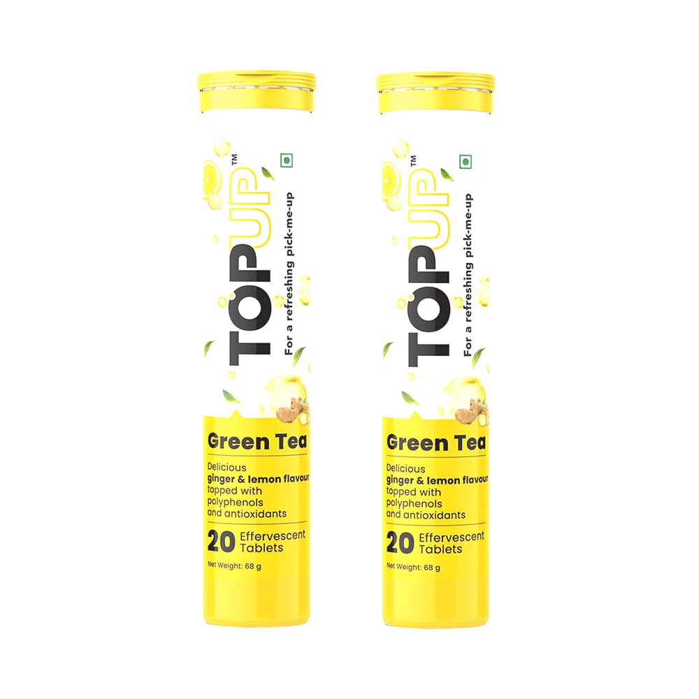 TopUp Delicious Matcha Green Tea Effervescent Tablet (20 Each) Ginger & Lemon