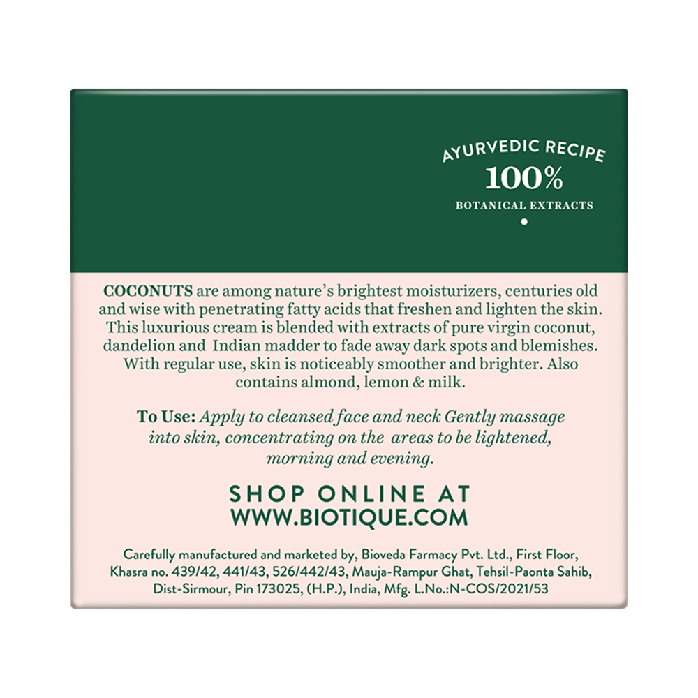 Biotique Coconut Brightening Instant Glow Cream - Image 2