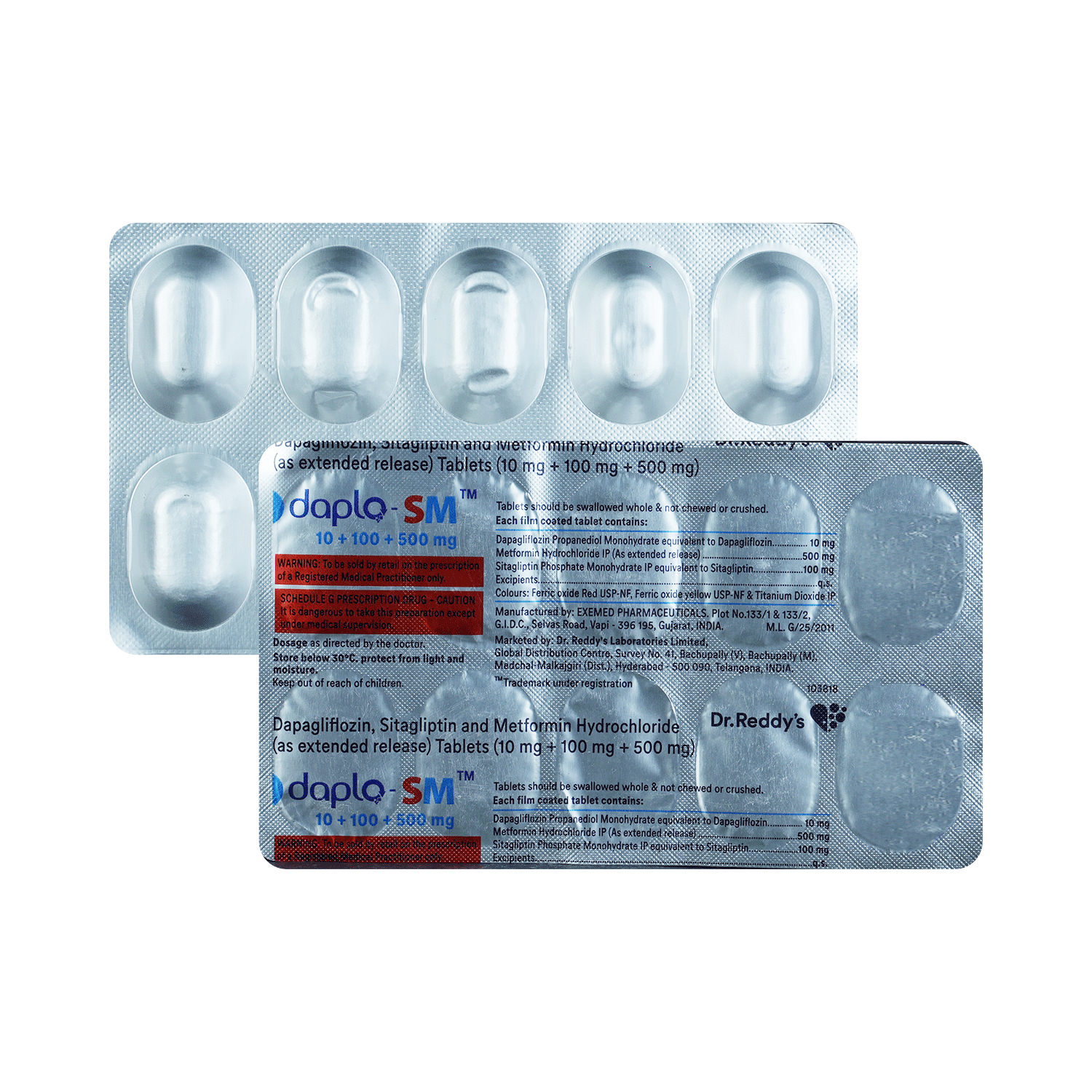 Daplo-SM 10mg/500mg/100mg Tablet ER - Image 1