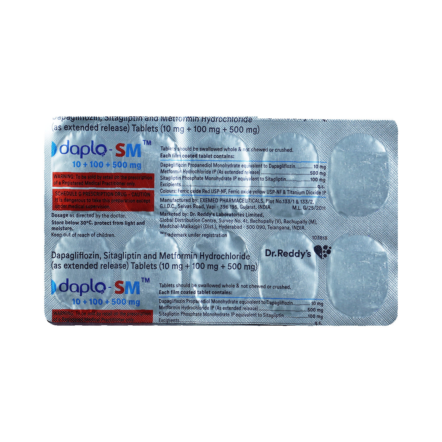 Daplo-SM 10mg/500mg/100mg Tablet ER - Image 3