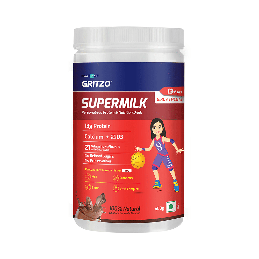 Gritzo SuperMilk Daily Nutrition (13+y Girls) 13+ Yrs Girl Athlete Double Chocolate - Image 1